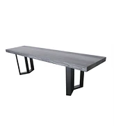 Simplie Fun Verona Concrete Top Dining Bench With Iron Legs And Cover