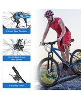 Simplie Fun Mountain Bike for Men and Women 26 inch 24 Speed Suspension Fork Kenda Tires