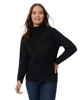 Jones New York Women's Cable-Knit Turtleneck Sweater