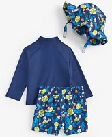 First Impressions Baby Boys Printed 3-Pc. Swim Set, Exclusively at Macy's