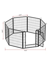 8 Panels Heavy Duty Metal Playpen with door,31.7" H Dog Fence Pet Exercise Pen for Outdoor, Indoor