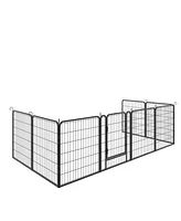8 Panels Heavy Duty Metal Playpen with door,31.7" H Dog Fence Pet Exercise Pen for Outdoor, Indoor