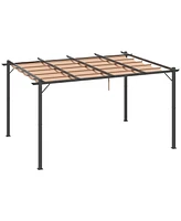 Simplie Fun 10' x 13' Aluminum Patio Pergola with Retractable Pergola Canopy, Backyard Shade Shelter for Porch, Outdoor Party, Garden, Grill Gazebo, C