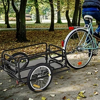 Bike Cargo Trailer for Hefty Loads, Foldable Compact Storage, Universal Hitch, Bike Wagon Bike Trailer Bicycle Cargo Trailer Bike Attachment with 16&#