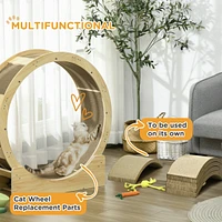 Cat Scratching Board, 4 Pack Cat Scratcher for Indoor Cats, Reversible Cat Scratching Post Replacement for Cat Wheel, Brown