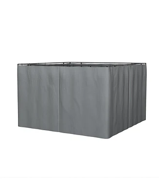 Streamdale Furniture 10' x 12' Universal Gazebo Sidewall Set with Panels, Hooks and C-Rings Included for Pergolas and Cabanas, Gray