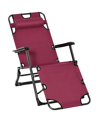 Simplie Fun Folding Chaise Lounge Chair for Outside, 2-in