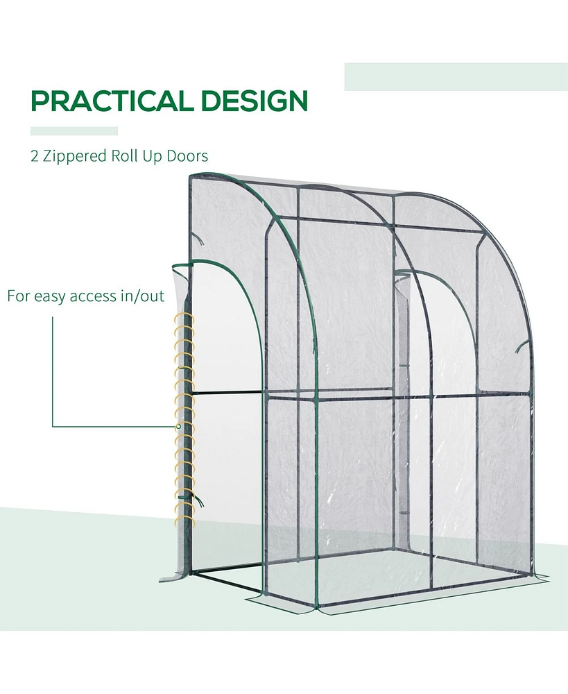 Streamdale Furniture 5' x 4' x 7' Lean-to Greenhouse, Walk