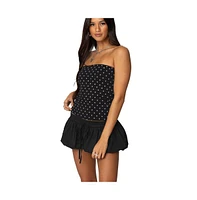 Edikted Women's Peyton Polka Dot Tube Top - Black-and