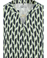 Olsen Women's Retro Print Split Neck T-Shirt