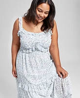 And Now This Plus Printed Tiered Ruffle Dress, Created for Macy's