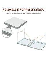 Simplie Fun 47" Folding Camping Table with Height Adjustability, Lightweight Portable Table with Carry Handle, Outdoor Folding Table Camping Accessori