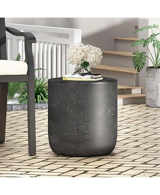 Simplie Fun Modern Lightweight Concrete Side Table: Durable, Waterproof, And Fully Assembled