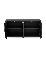 Streamdale Furniture Luxurious Four-Door Sideboard with Honeycomb Patterned Doors, Offering Ample Storage for Study, Entrance and Living Room