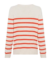 Olsen Women's Long Sleeve Striped Sweater