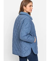 Olsen Women's Quilted High Collar Car Coat