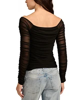 Lucky Brand Women's Ruched Off-The-Shoulder Top