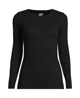 Lands' End Women's Tall Long Sleeve Micro Rib T-Shirt