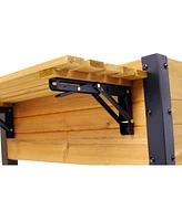 Raised Garden Bed, Metal Leg Wood Planter Boxes with Folding Storage Shelf, Elevated Planter Box for Growing Fresh Herbs, Vegetables, Flowers Great fo