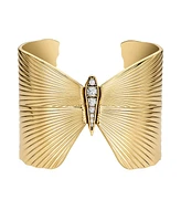 Fossil Butterfly Collection Gold Tone Stainless Steel Cuff Bracelet