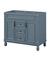 Simplie Fun 36" Bathroom Vanity without Top Sink, Royal Blue Cabinet only, Modern Bathroom Storage Cabinet with 2 Soft Closing Doors and 2 Drawers(Not