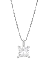 Grown With Love Certified Lab Grown Princess Solitaire 18" Pendant Necklace (1 ct. t.w.) in 14k White Gold