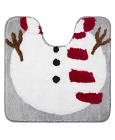 Avanti Snowman Flake Polyester Bath Rug Set