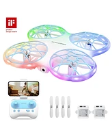 Snaptain K30 Mini 720P Hd Camera Drone with Colorful Lighting and Remote Controller - White