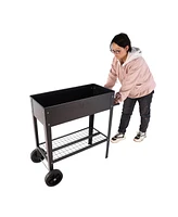 Streamdale Furniture Aveyas Mobile Metal Raised Garden Bed Cart with Legs