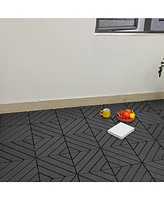 Plastic Interlocking Deck Tiles, 36-Pack, 12" x12" Waterproof Outdoor All Weather Use Patio Tiles with Enhanced Drainage Design, Perfect for