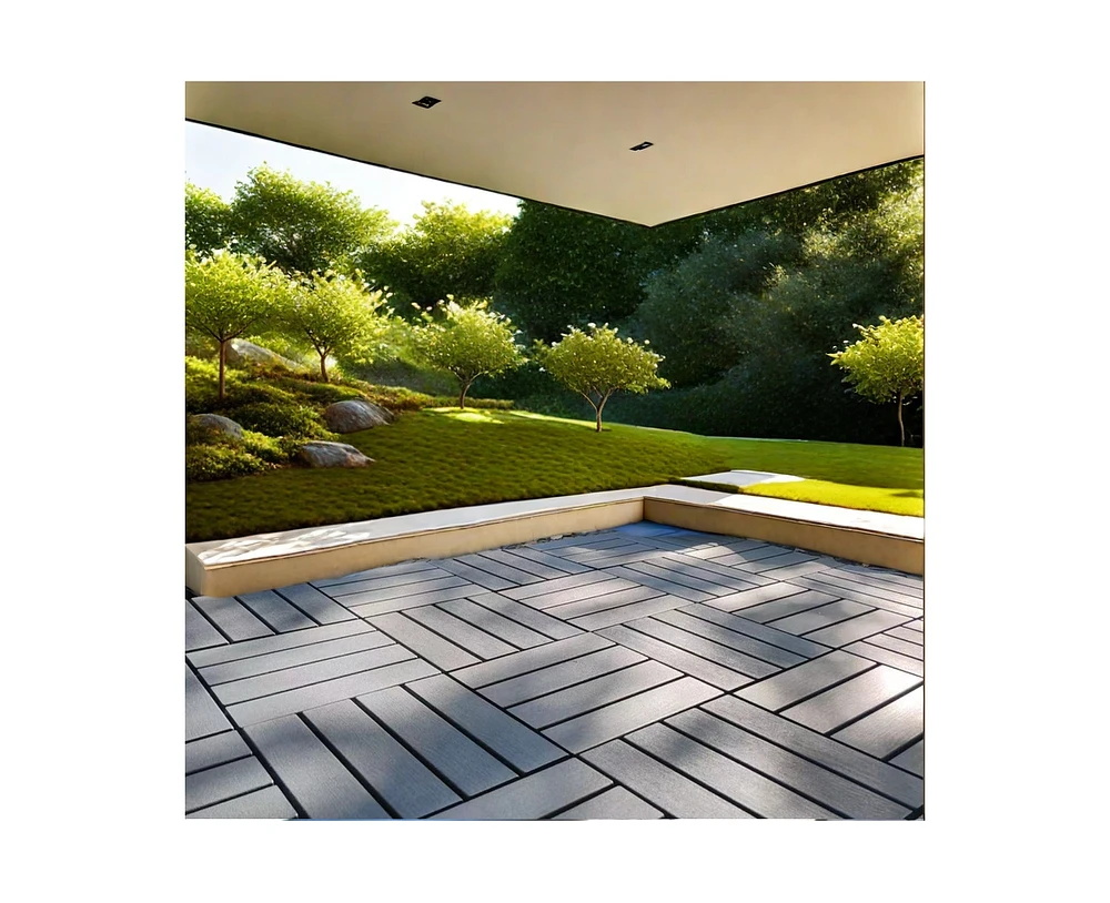 Streamdale Furniture 54 Pack Interlocking Plastic Deck Tiles - 12" x12" Square - Waterproof Outdoor