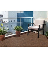 Plastic Composite Deck Tiles Set of 35pcs, Composite Decking Resist Rust, Water, Weather, Indoor&Outdoor, Easy to Diy & Maintain, Ideal for Patios, Ba