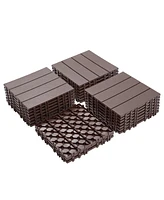 Streamdale Furniture Plastic Interlocking Deck Tiles, 11.8" x11.8" (Pack of 44), Patio Flooring Outdoor Waterproof All Weather Use for Garden Poolside