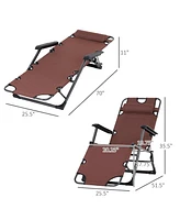 Streamdale Furniture Folding Chaise Lounge Chair for Outside, 2-in