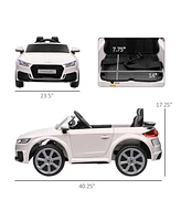 Streamdale Furniture 6V Kids Electric Ride On Car, Licensed Audi Tt Rs with Seat and Remote Control, Horn, Music, MP3 - White