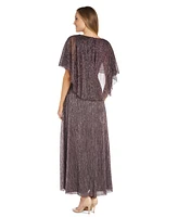 R & M Richards Women's Crinkle Pleated Caplet Gown