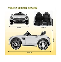 Streamdale Furniture 2 Seater Ride On Car for Kids with Remote Control 12V Battery Powered Electric Car with, Swing Button, Mp3, Two Seater Kids Elect