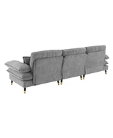 Streamdale Furniture 10666.5" L shaped Convertible Sectional Sofa,4 Seat Tufted Couch Set with Two