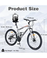 Streamdale Furniture 26 inch Mountain Bike 21-Speed Dual Suspension Aluminum Alloy Frame For Men and Women's Bike