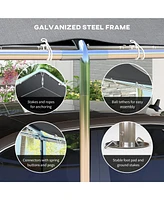 10'x20' Carport Heavy Duty Galvanized Car Canopy with Included Anchor Kit, 3 Reinforced Steel Cables, Grey