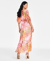 I.n.c. International Concepts Women's Drawstring-Sleeve Maxi Dress, Exclusively at Macy's