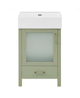 20-Inch bathroom vanity with ceramic sink and ample storage - ideal for small bathrooms
