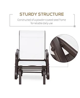 Outdoor Glider Chair, Gliders for Outside Patio with Steel Frame and Mesh Fabric for Backyard, Garden, and Porch