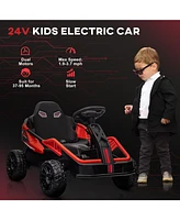 Streamdale Furniture 24V Electric Car for Kids with Remote Control, Battery Powered Kids Ride on Car with Spring Suspension, Electric Vehicle with Hor