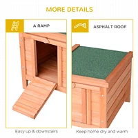 Streamdale Furniture Small Wooden Rabbit Hutch Bunny Cage Guinea Pig Cage Duck House Dog House with Openable & Waterproof Roof, Natural