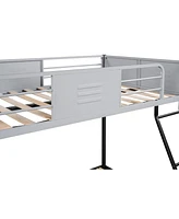 Slickblue Sturdy Metal Twin Over Full Bunk Bed - Ideal Space-Saving Solution for Kids' Rooms