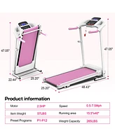 Simplie Fun Foldable Treadmill 2.5HP Electric Folding Treadmill Running Walking Machine for Home Gym, Max 265 Lbs Weight Capacity