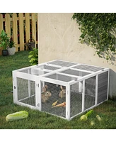 Simplie Fun Rabbit Hutch, Wooden Outdoor Bunny Cage with an Openable Foldable Top, Door, Guinea Pig Hutch for Backyard, Garden, fits 1