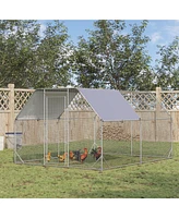 Simplie Fun Large Chicken Coop Metal Chicken Run with Waterproof and Anti