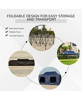 10' x 20' Pop Up Canopy Tent with Sidewalls & Doors, Instant Tents for Parties with Wheeled Carry Bag, Height Adjustable, for Outdoor, Garden, Patio,